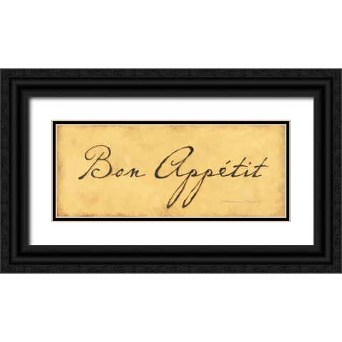 Bon Appetit Black Ornate Wood Framed Art Print with Double Matting by Marrott, Stephanie