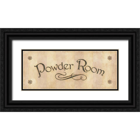 Powder Room Black Ornate Wood Framed Art Print with Double Matting by Marrott, Stephanie