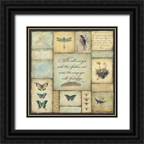 He Will Cover You Black Ornate Wood Framed Art Print with Double Matting by Marrott, Stephanie