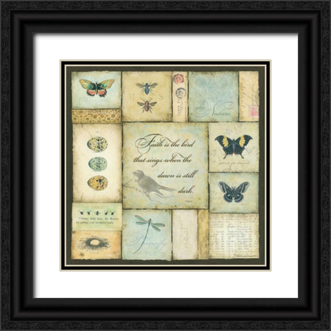 Faith is the Bird Black Ornate Wood Framed Art Print with Double Matting by Marrott, Stephanie