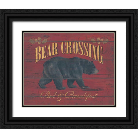 Bear Crossing Black Ornate Wood Framed Art Print with Double Matting by Marrott, Stephanie