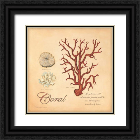 Coral Black Ornate Wood Framed Art Print with Double Matting by Marrott, Stephanie