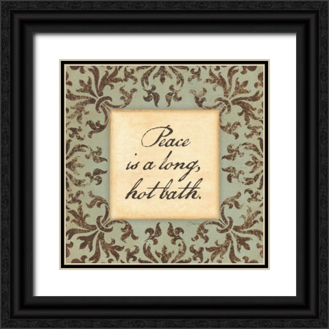 Peace Is Black Ornate Wood Framed Art Print with Double Matting by Marrott, Stephanie