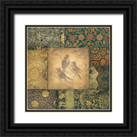 Avian Tapestry I Black Ornate Wood Framed Art Print with Double Matting by Marrott, Stephanie