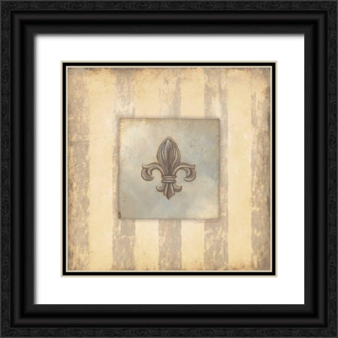 Fleur De Lis IV Black Ornate Wood Framed Art Print with Double Matting by Marrott, Stephanie