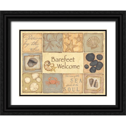 Welcome Black Ornate Wood Framed Art Print with Double Matting by Marrott, Stephanie