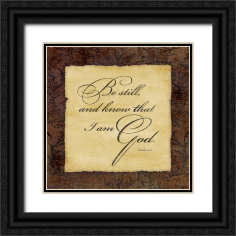 Be Still Black Ornate Wood Framed Art Print with Double Matting by Marrott, Stephanie