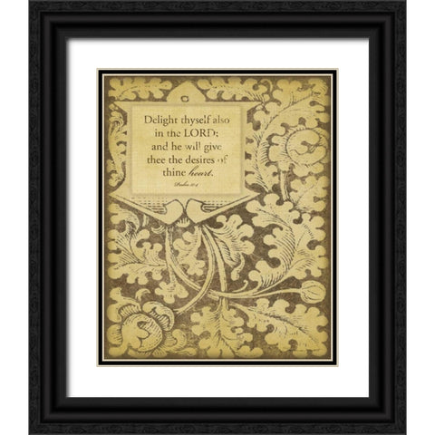 Delight Thyself Black Ornate Wood Framed Art Print with Double Matting by Marrott, Stephanie