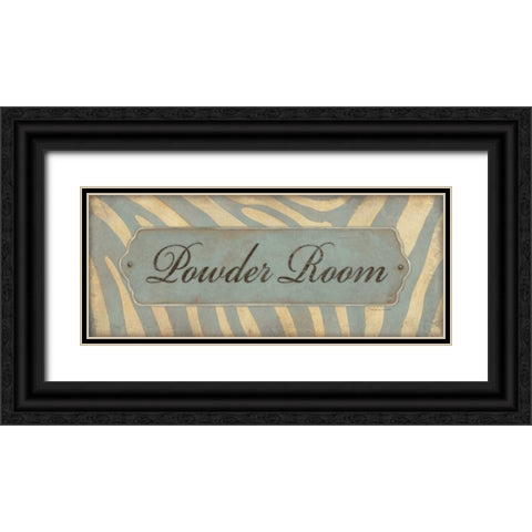 Powder Room Black Ornate Wood Framed Art Print with Double Matting by Marrott, Stephanie