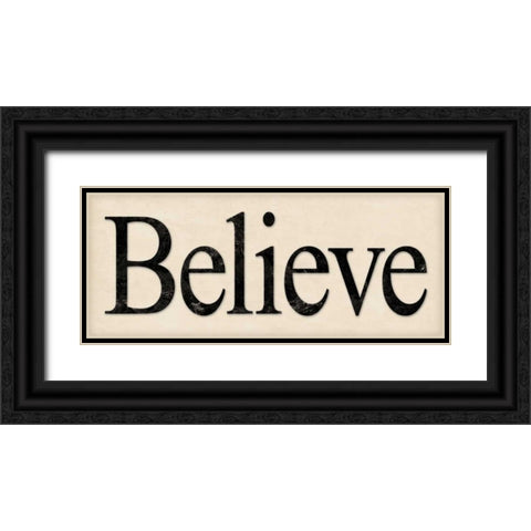 Believe Black Ornate Wood Framed Art Print with Double Matting by Marrott, Stephanie