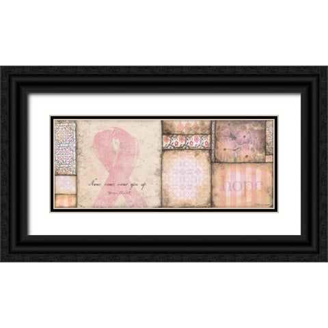 Never Give Up Black Ornate Wood Framed Art Print with Double Matting by Marrott, Stephanie