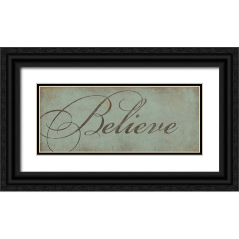 Believe Black Ornate Wood Framed Art Print with Double Matting by Marrott, Stephanie