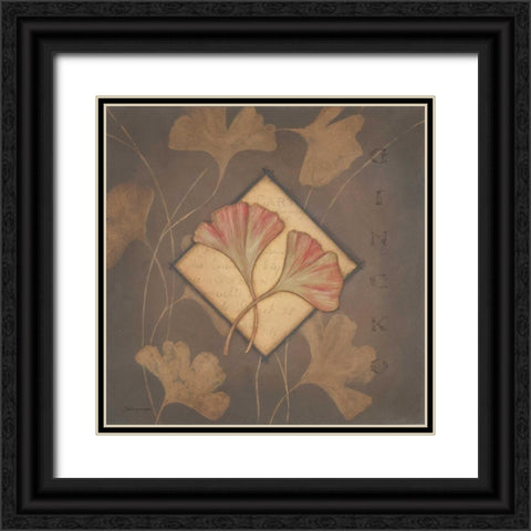 Gingko Black Ornate Wood Framed Art Print with Double Matting by Marrott, Stephanie