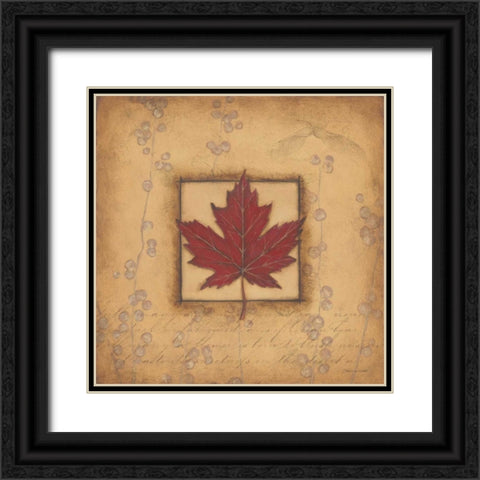 Maple Leaf Black Ornate Wood Framed Art Print with Double Matting by Marrott, Stephanie
