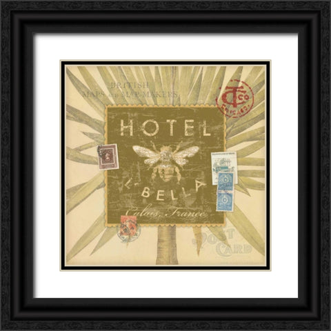 Bee Sign Black Ornate Wood Framed Art Print with Double Matting by Marrott, Stephanie