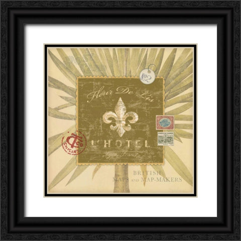 Fleur Sign Black Ornate Wood Framed Art Print with Double Matting by Marrott, Stephanie