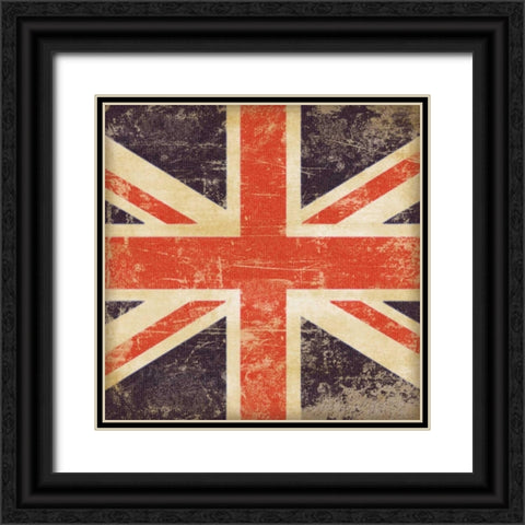 British Flag Black Ornate Wood Framed Art Print with Double Matting by Marrott, Stephanie