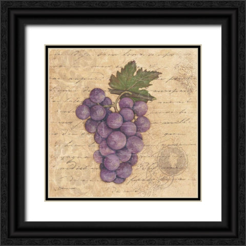 Grapes I Black Ornate Wood Framed Art Print with Double Matting by Marrott, Stephanie
