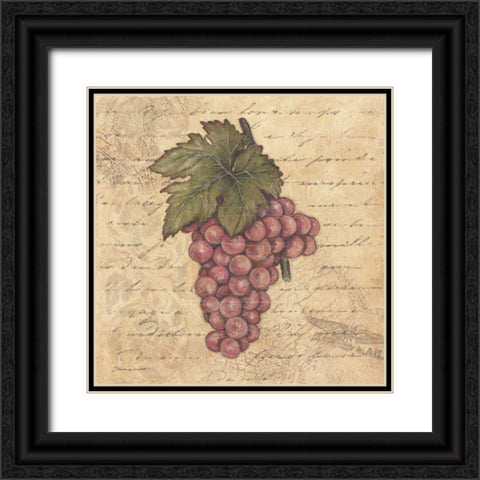 Grapes II Black Ornate Wood Framed Art Print with Double Matting by Marrott, Stephanie