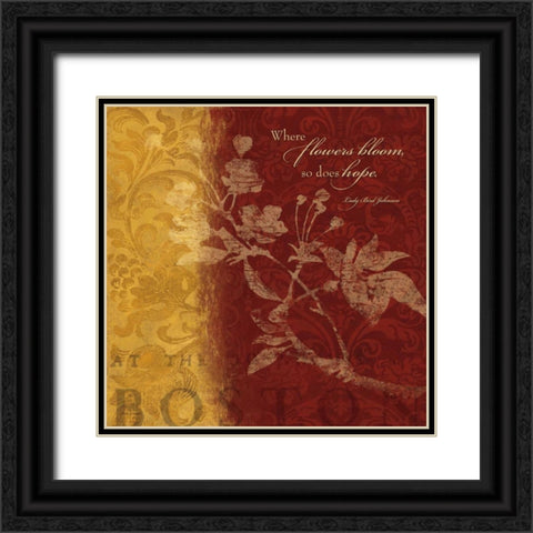 Where Flowers Black Ornate Wood Framed Art Print with Double Matting by Marrott, Stephanie
