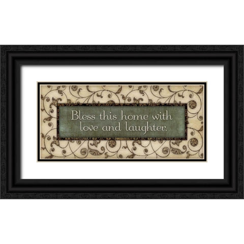 Bless This Home Black Ornate Wood Framed Art Print with Double Matting by Marrott, Stephanie