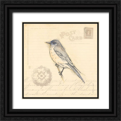 Bird I Black Ornate Wood Framed Art Print with Double Matting by Marrott, Stephanie