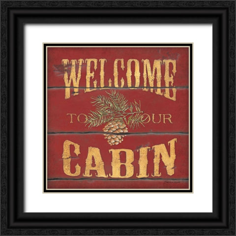 Welcome Black Ornate Wood Framed Art Print with Double Matting by Marrott, Stephanie