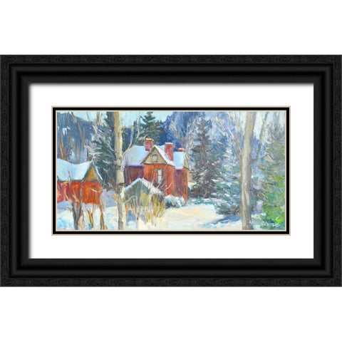 Thanksgiving Morn Black Ornate Wood Framed Art Print with Double Matting by Stevens, Allayn