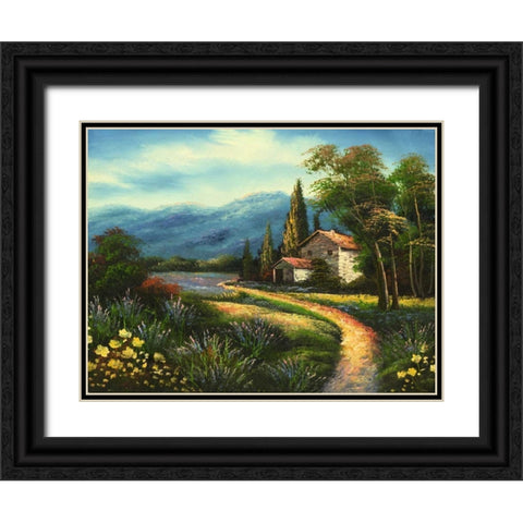 Mountian Getaway Black Ornate Wood Framed Art Print with Double Matting by Chin, Art