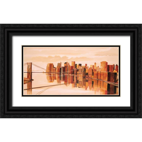 Cityview II Black Ornate Wood Framed Art Print with Double Matting by Renee