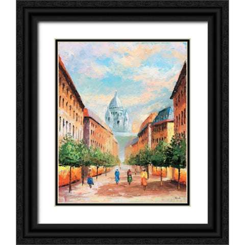 Paris II Black Ornate Wood Framed Art Print with Double Matting by Renee