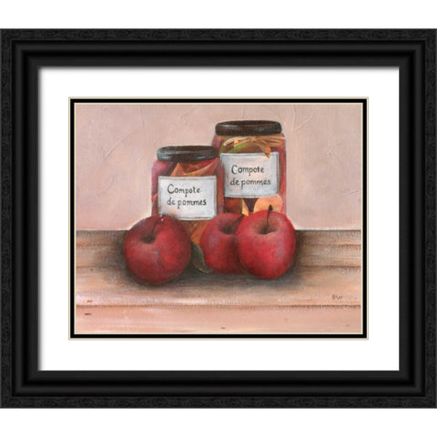 Apples Black Ornate Wood Framed Art Print with Double Matting by Hedy