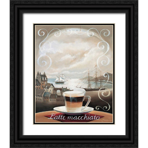 Latte Macchiato Black Ornate Wood Framed Art Print with Double Matting by Jasper