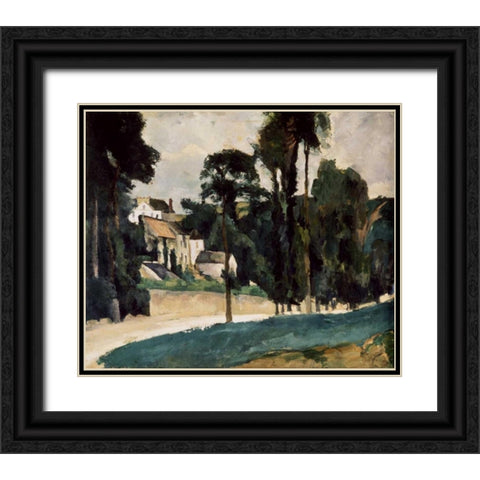 A Way In A Path Black Ornate Wood Framed Art Print with Double Matting by Cezanne, Paul