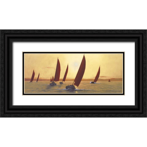 Sailing Sailing Black Ornate Wood Framed Art Print with Double Matting by Romanello, Diane