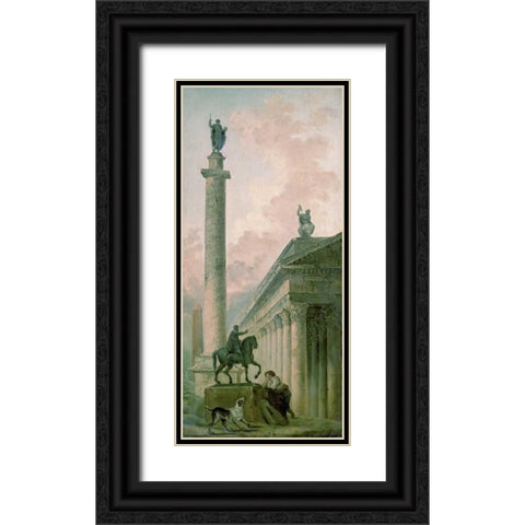 Roman Obelisk Black Ornate Wood Framed Art Print with Double Matting by Robert, Hubert