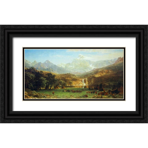 The Rocky Mountains, Landers Peak Black Ornate Wood Framed Art Print with Double Matting by Bierstadt, Albert