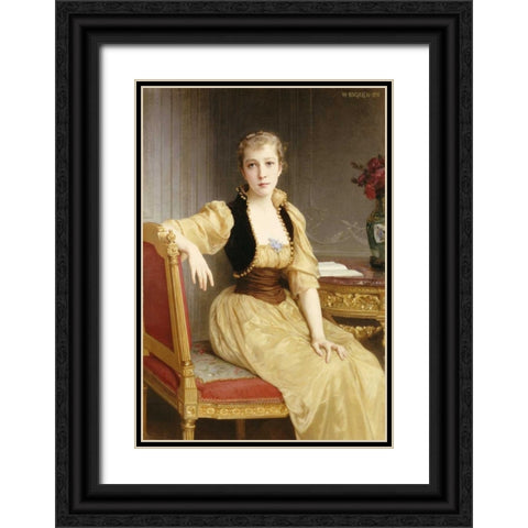 Lady Maxwell Black Ornate Wood Framed Art Print with Double Matting by Bouguereau, William-Adolphe
