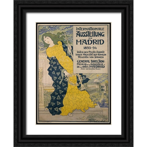 Internationale Ausstellung Zu Madrid Black Ornate Wood Framed Art Print with Double Matting by Grasset, Eugene