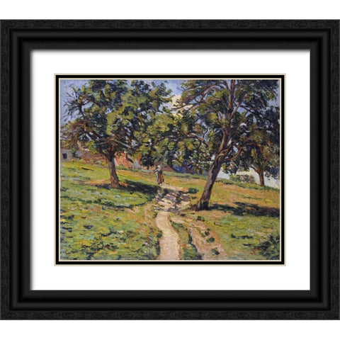 Pathe at Damiette Black Ornate Wood Framed Art Print with Double Matting by Guillaumin, Armand