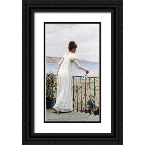 A Favour Black Ornate Wood Framed Art Print with Double Matting by Leighton, Edmund Blair