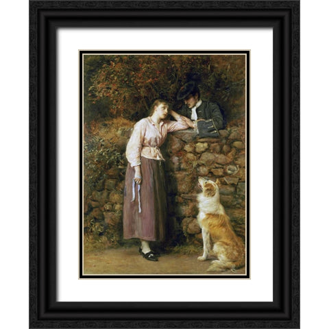 Effie Deans Black Ornate Wood Framed Art Print with Double Matting by Millais, John Everett
