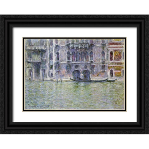 Palazzo da Mula, Venice Black Ornate Wood Framed Art Print with Double Matting by Monet, Claude