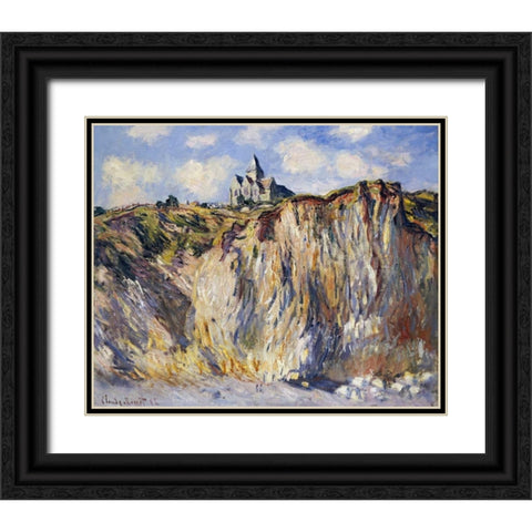 Church of Varengeville, in the Morning Black Ornate Wood Framed Art Print with Double Matting by Monet, Claude