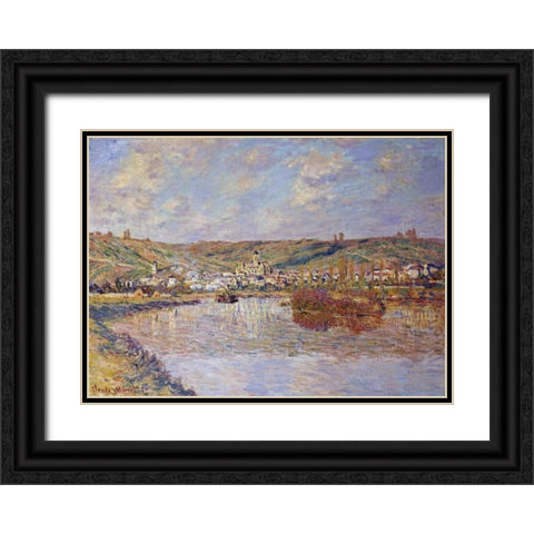 End of the Afternoon, Vetheuil Black Ornate Wood Framed Art Print with Double Matting by Monet, Claude