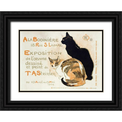 A La Bodiniere Black Ornate Wood Framed Art Print with Double Matting by Steinlen, Theophile
