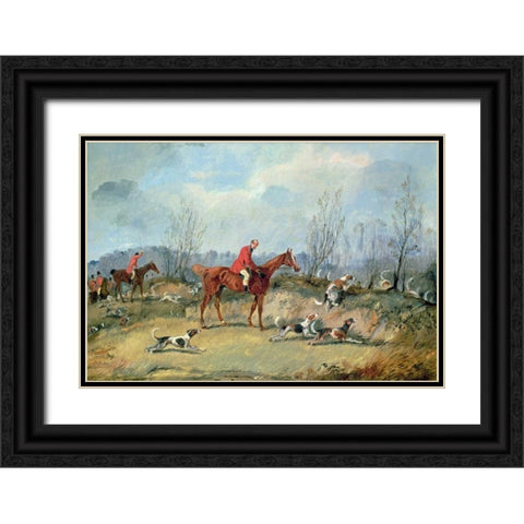 Tally Ho! Black Ornate Wood Framed Art Print with Double Matting by Alken, Samuel Henry