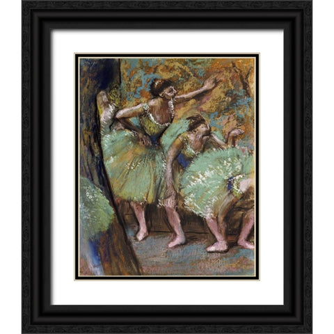 Danseuses Black Ornate Wood Framed Art Print with Double Matting by Degas, Edgar