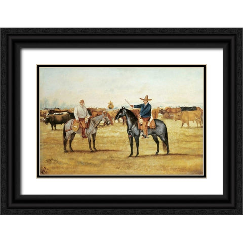 Cortame Al Toro Pinto, 1912 Black Ornate Wood Framed Art Print with Double Matting by Icaza, Ernesto