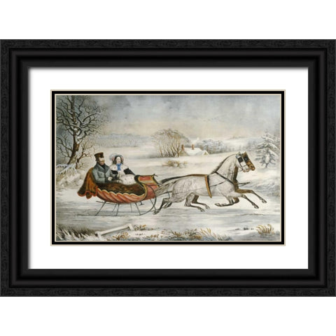 The Road, Winter Black Ornate Wood Framed Art Print with Double Matting by Knirsch, O.